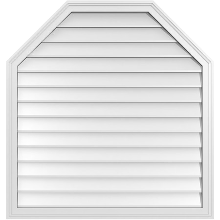 Ekena Millwork Octagonal Top Surface Mount PVC Gable Vent w/ 2"W x 1-1/2"P Brickmould Frame, 38"W x 40"H GVPOT38X4002SN